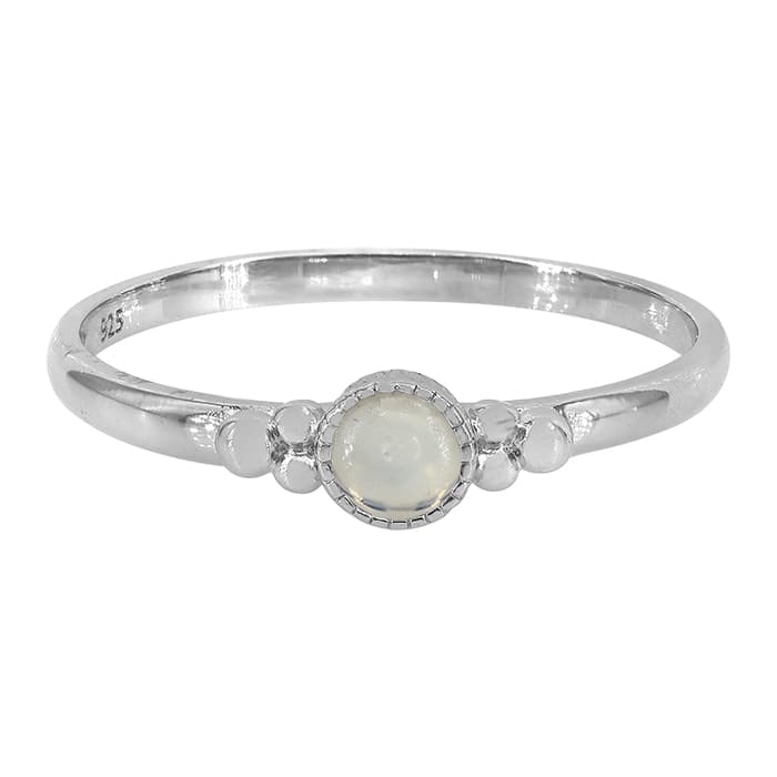 Rainbow Moonstone Silver Ring