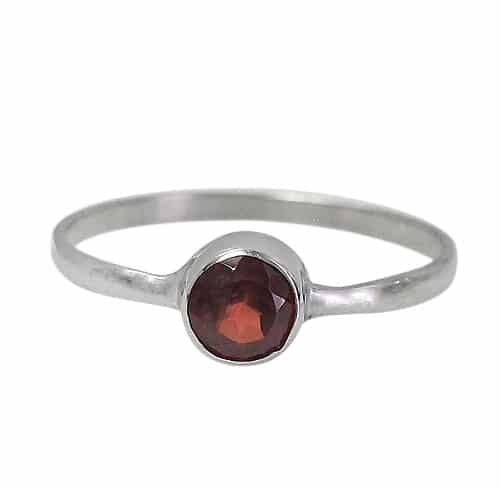 Garnet Silver Ring