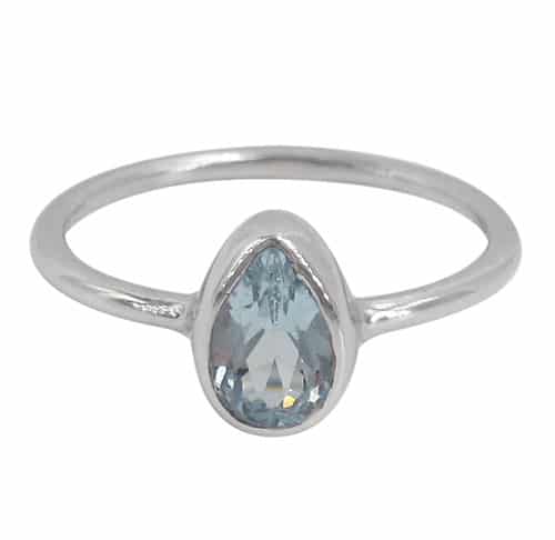 Blue Topaz Silver Ring