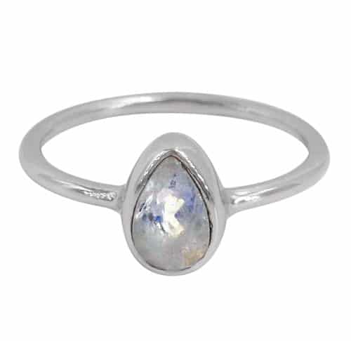 Moonstone Rainbow Moonstone Silver Ring