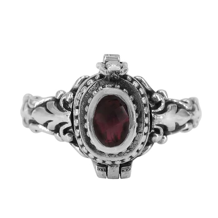 Garnet Poison Silver Ring