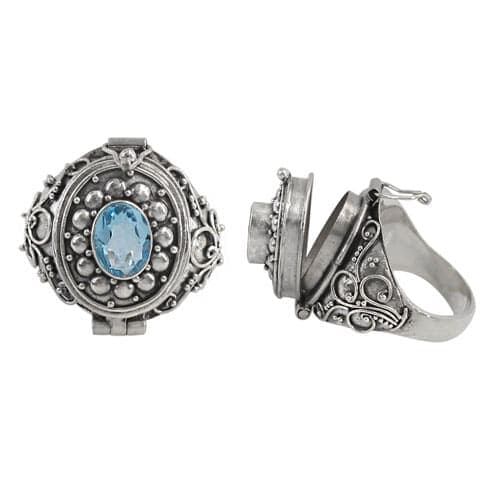 Width Blue Topaz Silver Ring