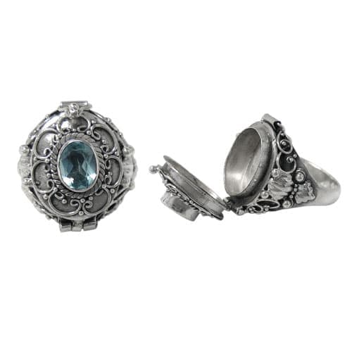 Width Blue Topaz Silver Ring