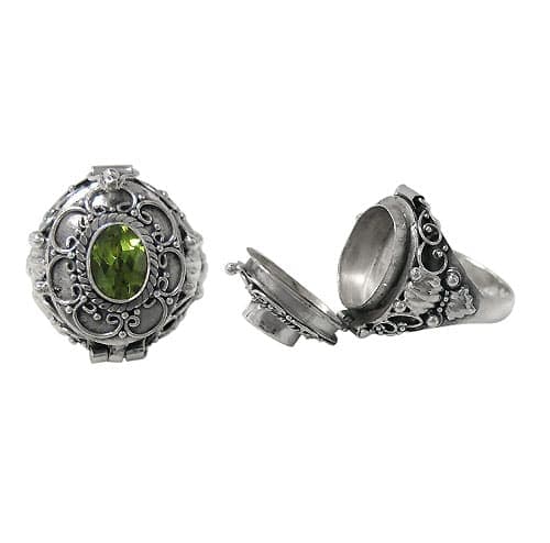 Width Peridot Silver Ring