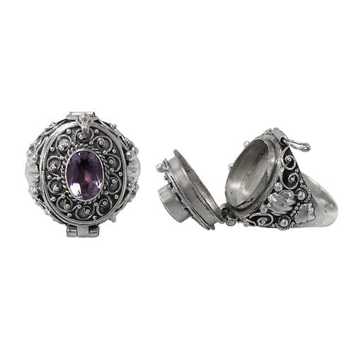 Width Amethyst Silver Ring