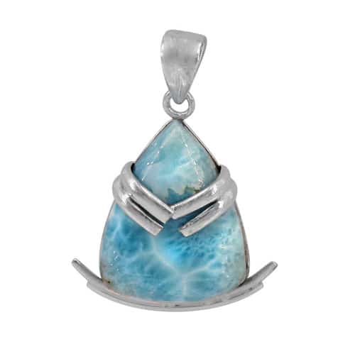 Colour And Size May Vary Larimar Silver Pendant