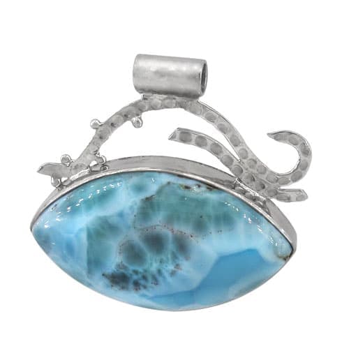 Colour And Size May Vary Larimar Silver Pendant