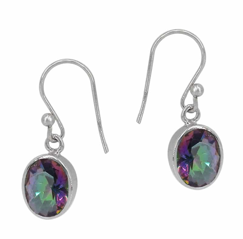 Colour And Size May Vary Quartz (mystic) Silver Earrings
