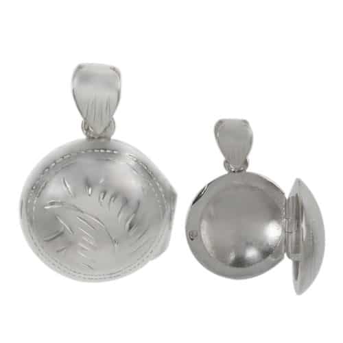 Engraved Round Silver Locket