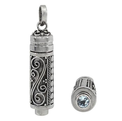 Poison Blue Topaz Silver Pendant