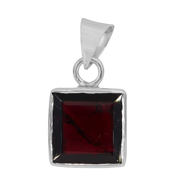 Garnet Silver Pendant