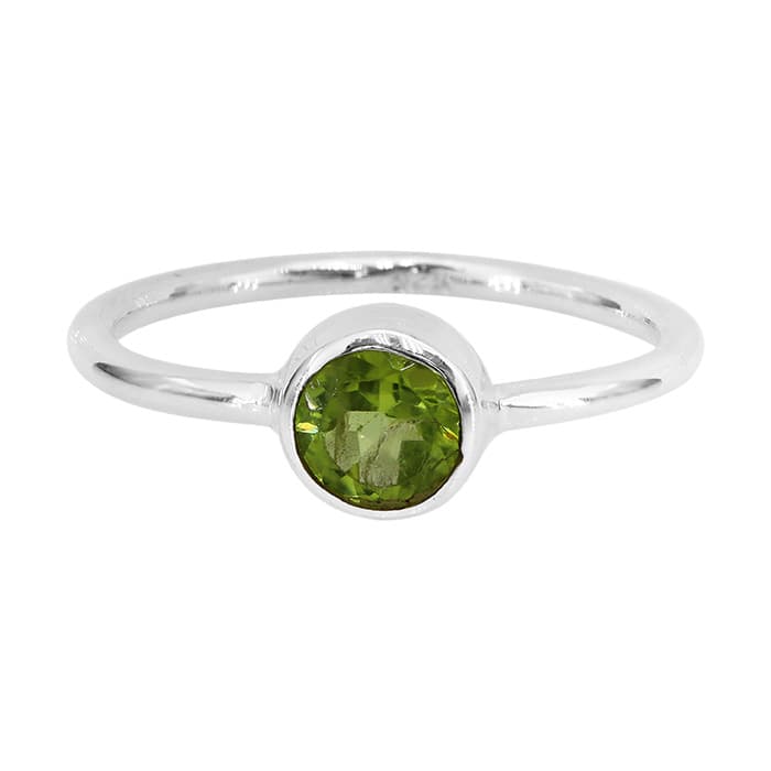 Stone Peridot Silver Ring