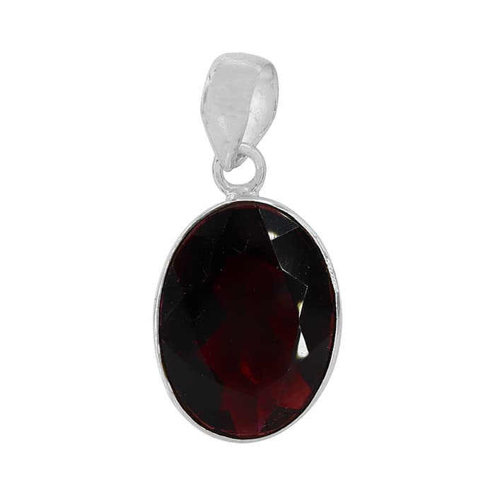 Garnet Silver Pendant