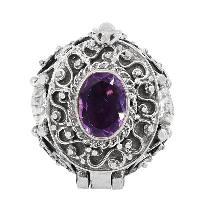 Amethyst Poison Silver Ring