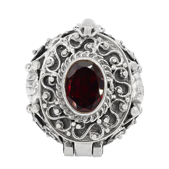 Garnet Poison Silver Ring