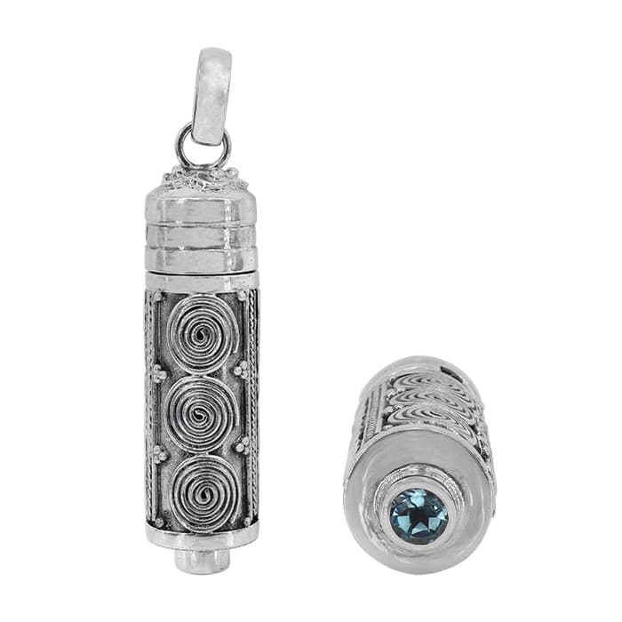 Poison Tube Topaz Silver Pendant