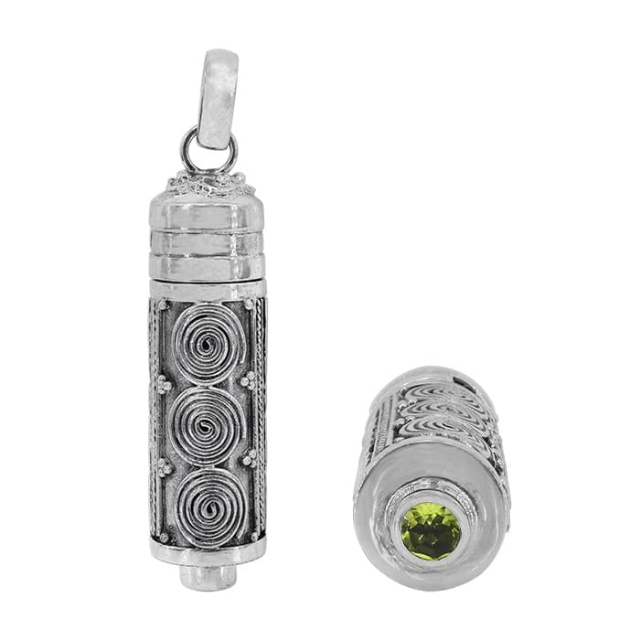 Poison Tube Peridot Silver Pendant