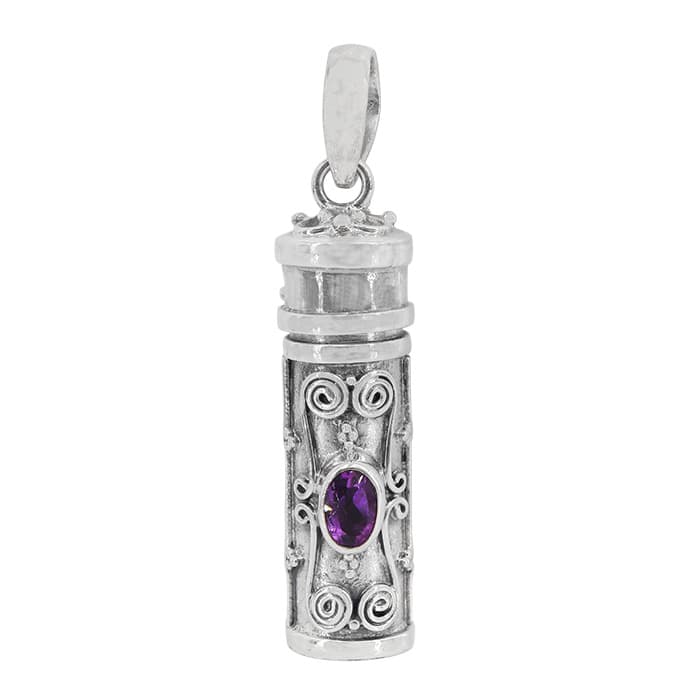 Poison Tube Amethyst Silver Pendant