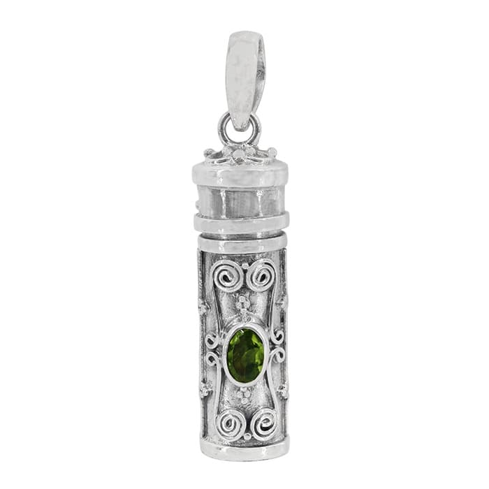 Poison Tube Peridot Silver Pendant