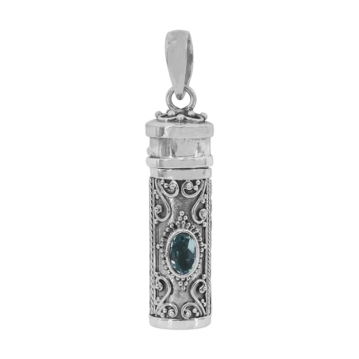 Poison Tube Topaz Silver Pendant