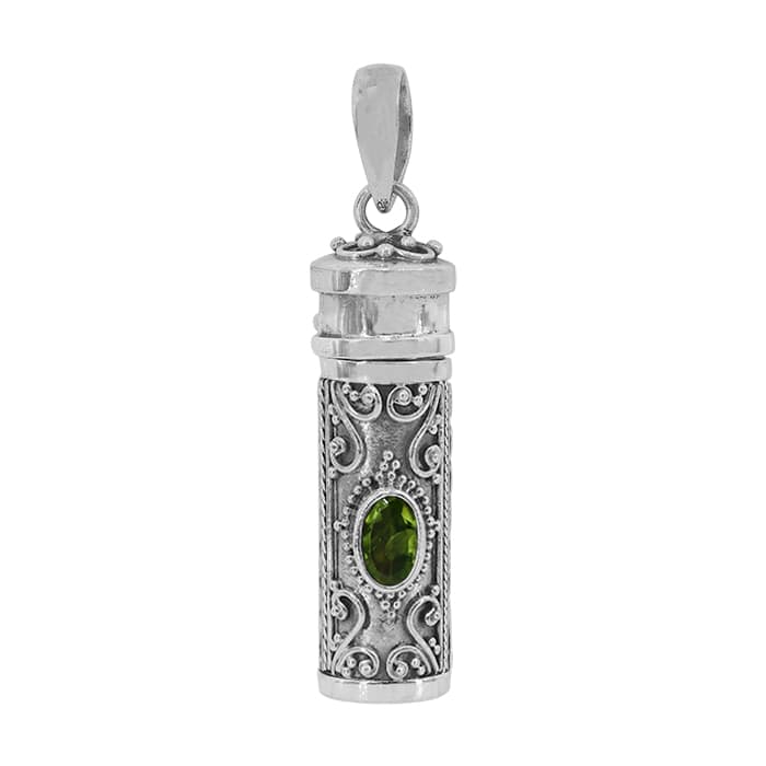 Poison Tube Peridot Silver Pendant