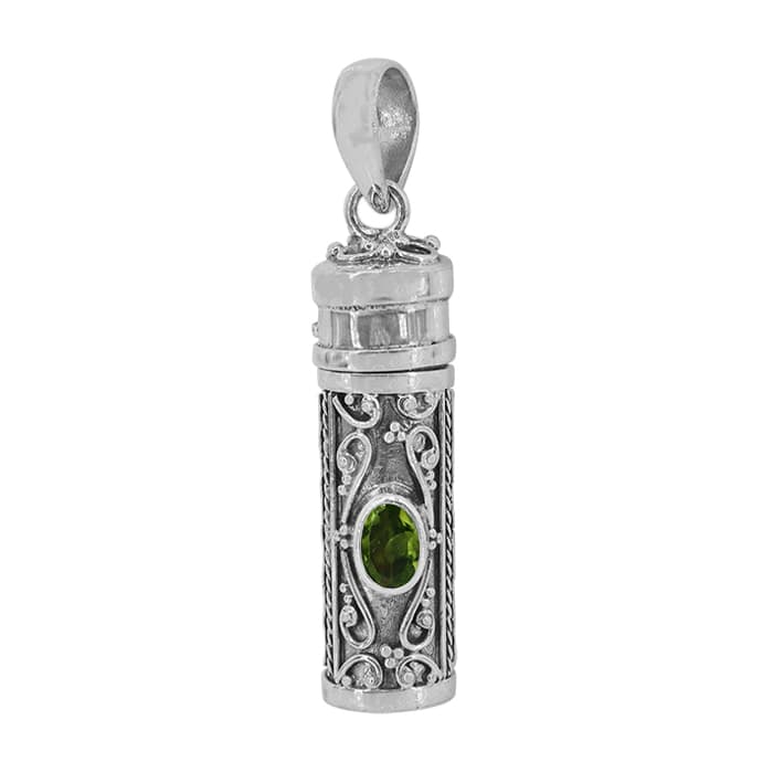 Poison Tube Peridot Silver Pendant