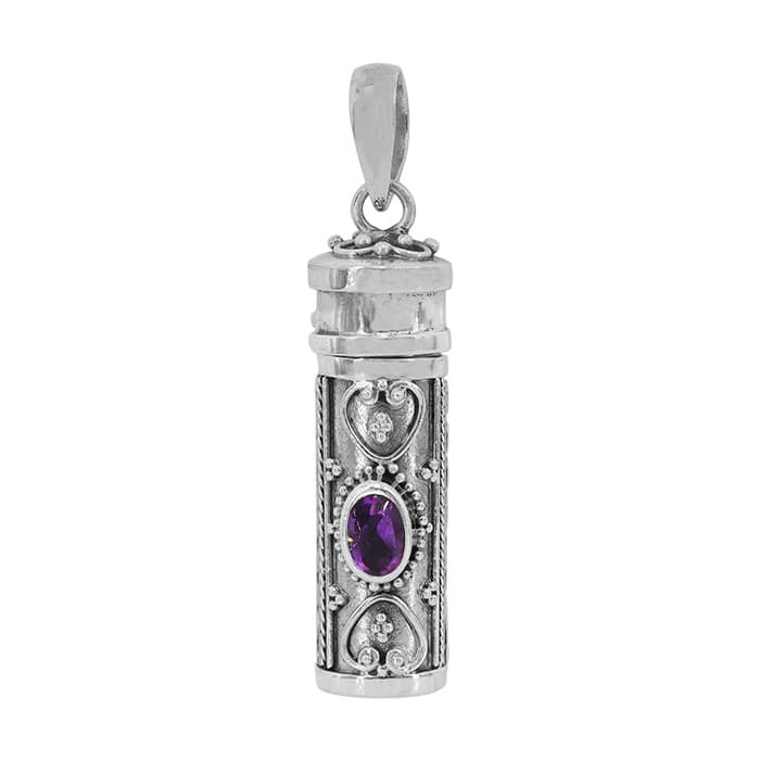 Poison Tube Amethyst Silver Pendant