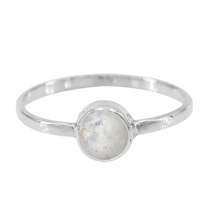 Rainbow Moonstone Silver Ring