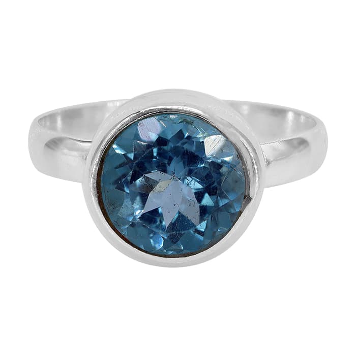 Blue Topaz Silver Ring