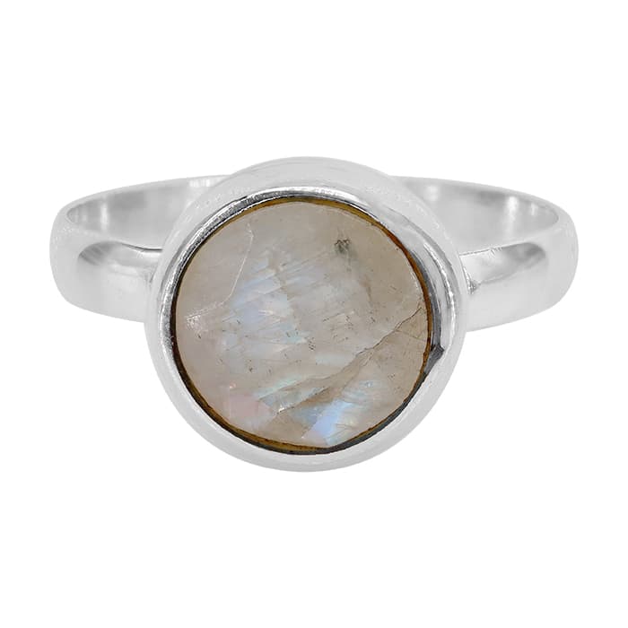 Rainbow Moonstone Silver Ring