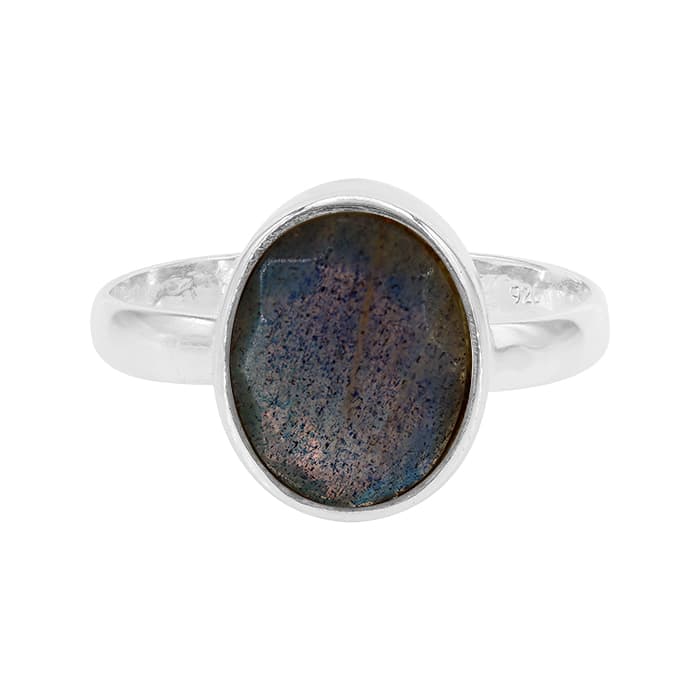 Oval Labradorite Silver Ring