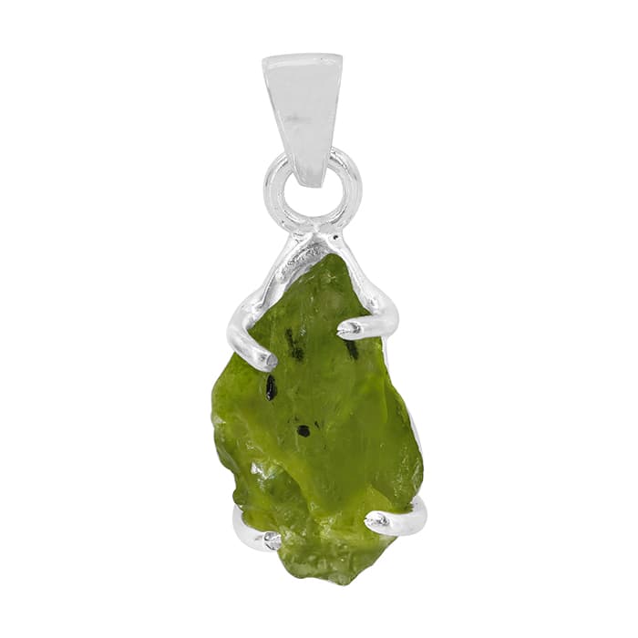 Free Shape Prehnite Silver Pendant