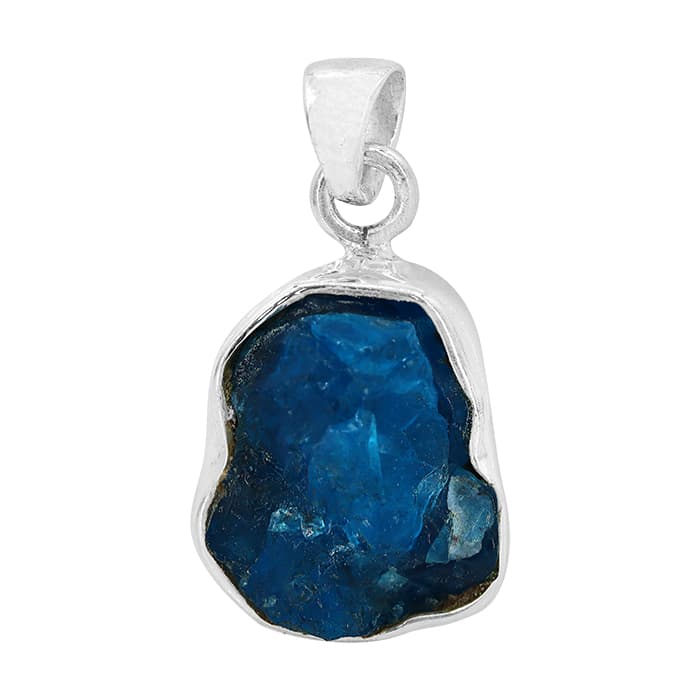 Free Shape Apatite Silver Pendant