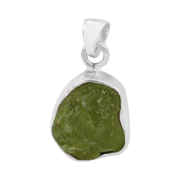 Free Shape Prehnite Silver Pendant