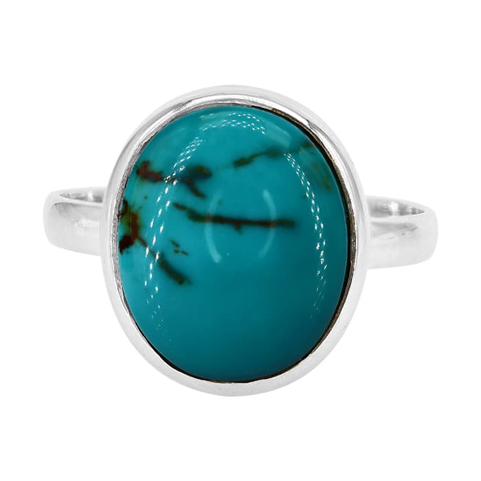 Free Shape Turquoise Silver Ring