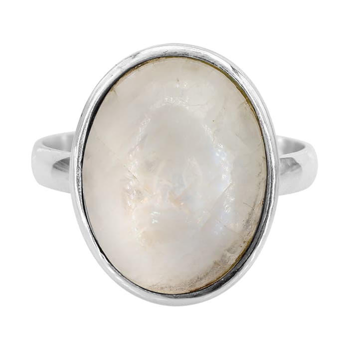 Rainbow Moonstone Silver Ring