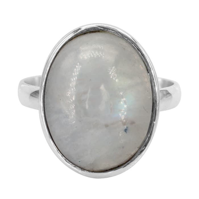 Rainbow Moonstone Silver Ring