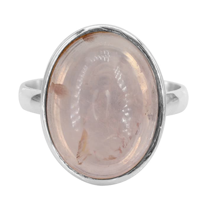 Rose Quartz Silver Ring