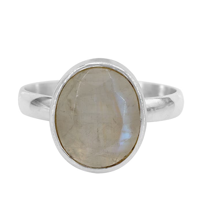 Rainbow Moonstone Silver Ring
