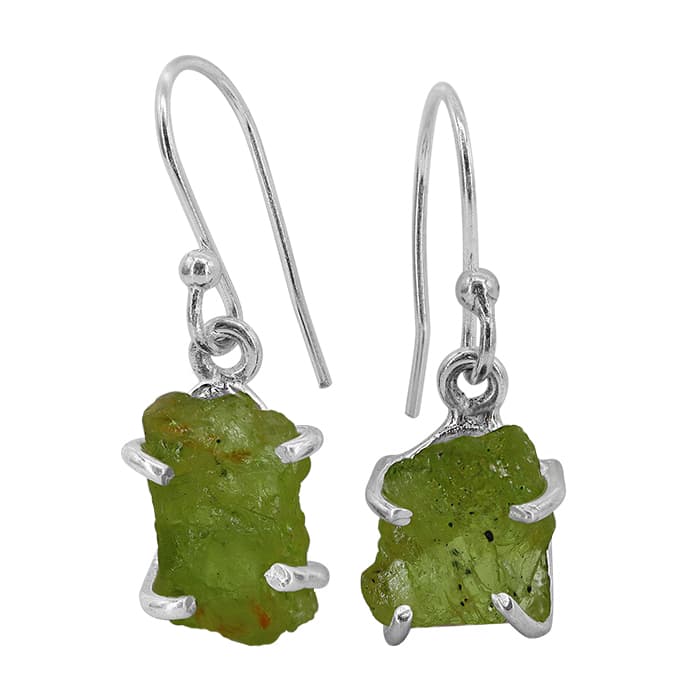 Free Shape Prehnite Silver Earrings
