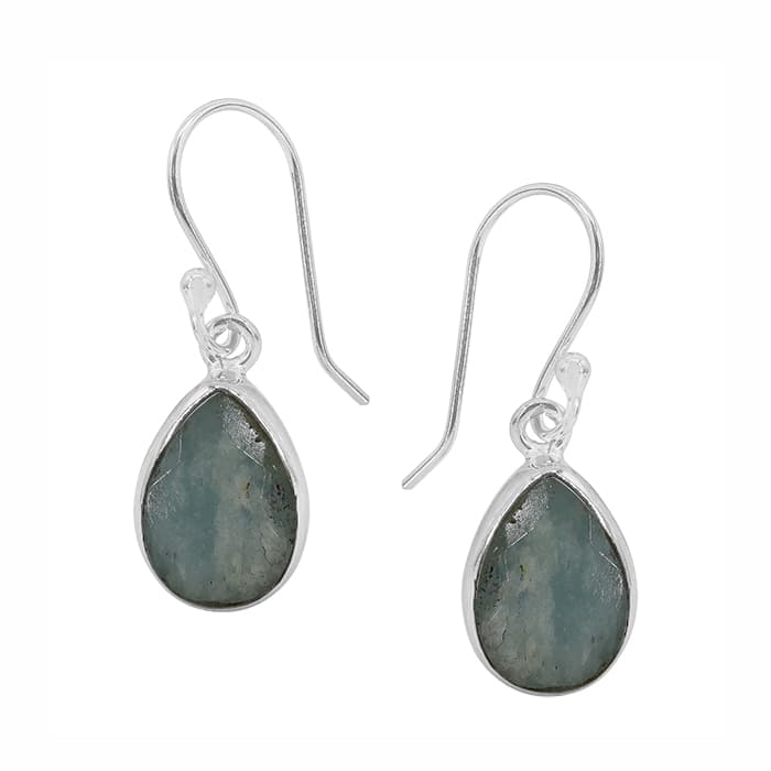 Aquamarine Silver Earrings