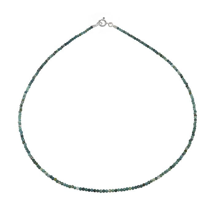 Blue Tourmaline Silver Necklace
