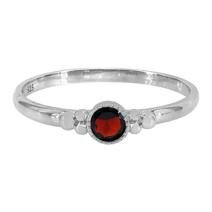 Garnet Silver Ring