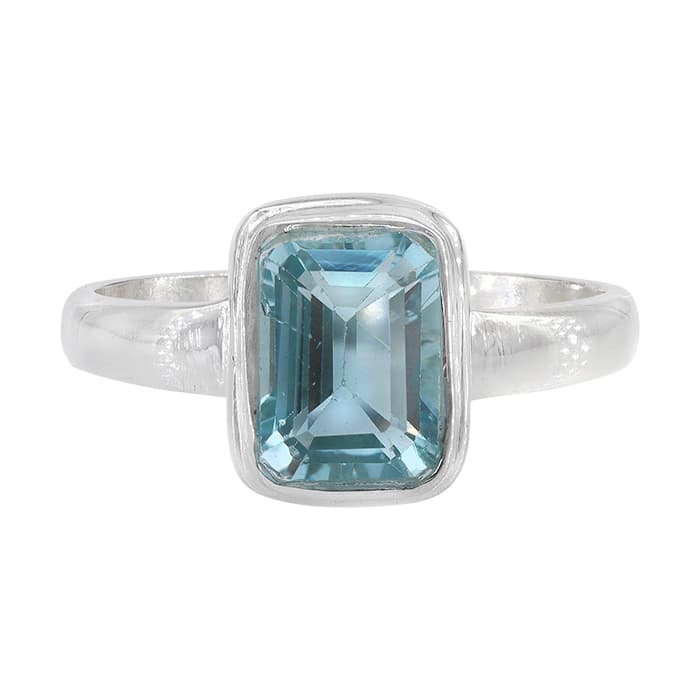 Blue Topaz Silver Ring