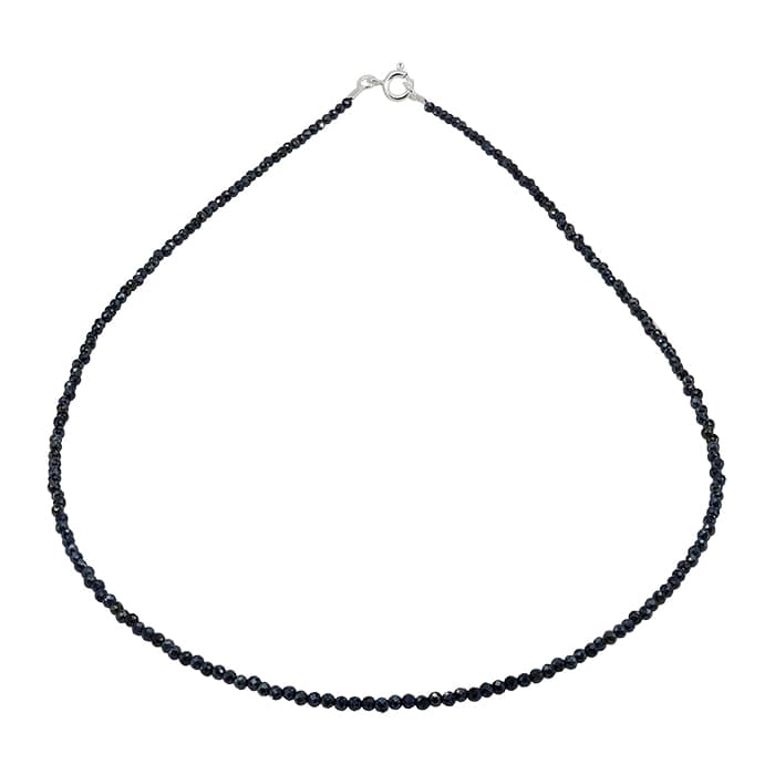 Black Spinel Coated Silver Necklace