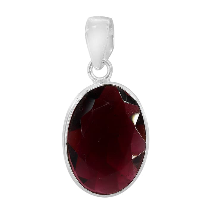 Garnet Silver Pendant
