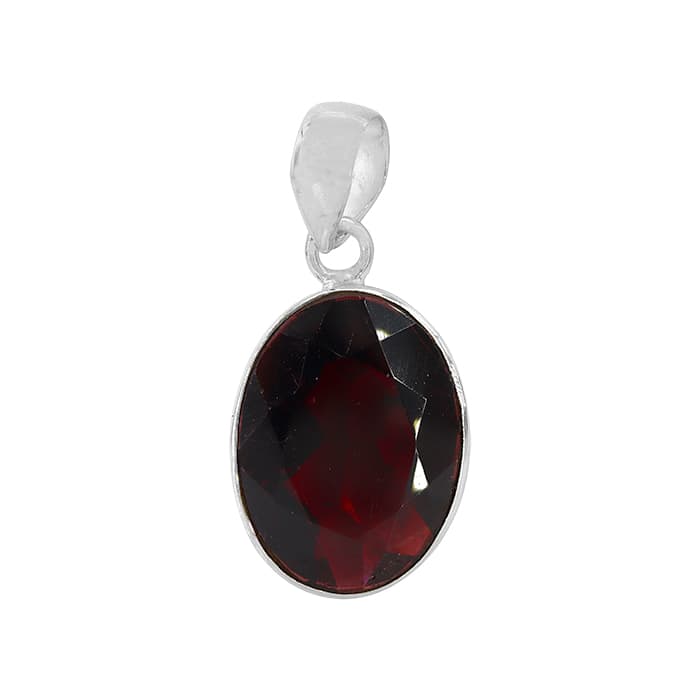 Garnet Silver Pendant
