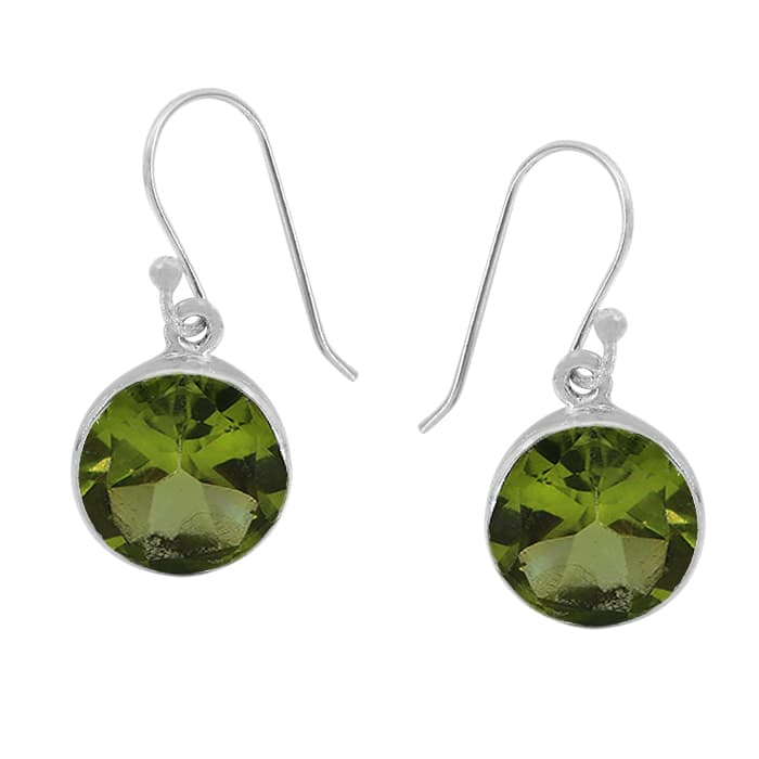 Peridot Stud Silver Earrings