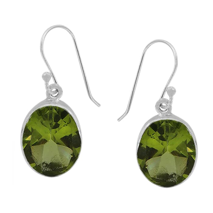 Peridot Stud Silver Earrings
