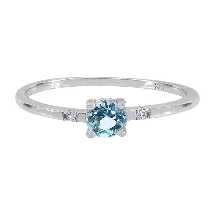 Blue Topaz Silver Ring
